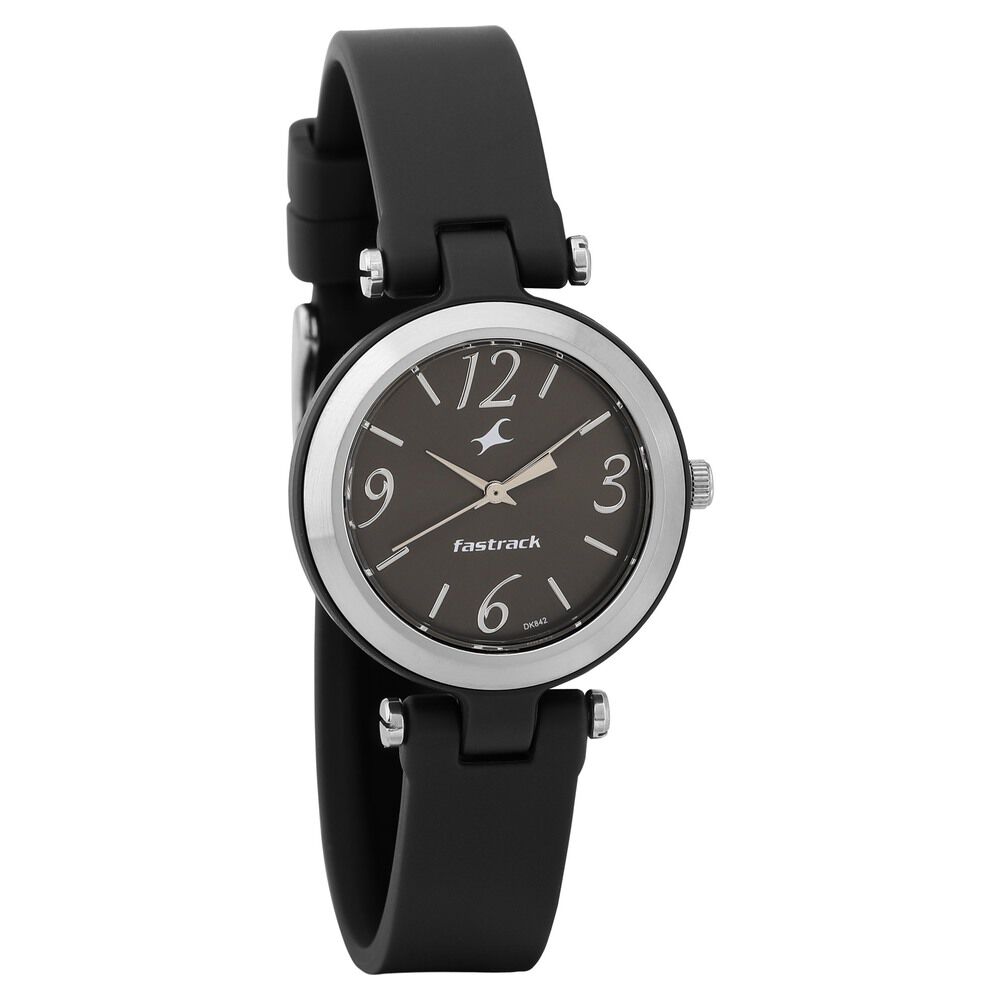 Fastrack black dial silicone strap watch clearance