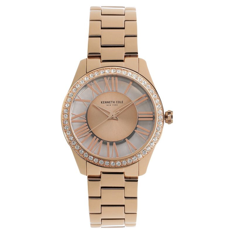 Kenneth Cole Quartz Analog Rose Gold Dial Stainless Steel Strap Watch for Women
