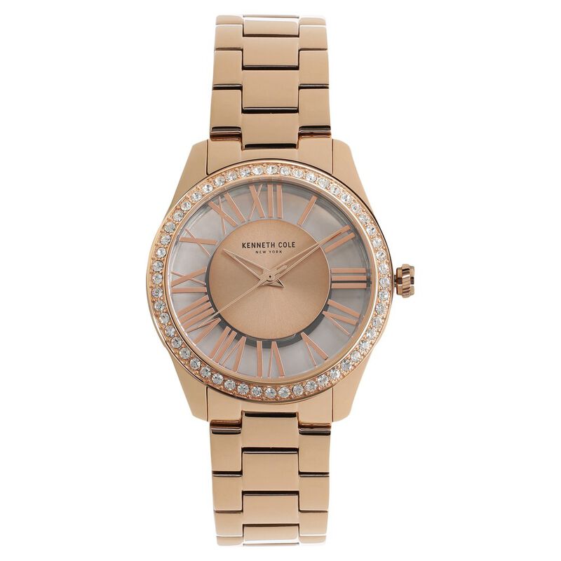 Kenneth Cole Quartz Analog Rose Gold Dial Stainless Steel Strap Watch for Women - image number 0