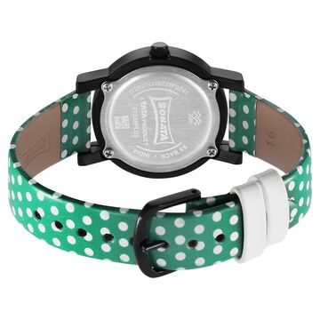 Sonata Dot to Dot Green Dial Plastic Strap Watch for Women