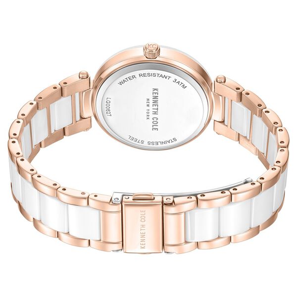 Kenneth Cole Quartz Analog White Dial White Stainless Steel & Ceramic Strap Watch For Women - image number 4