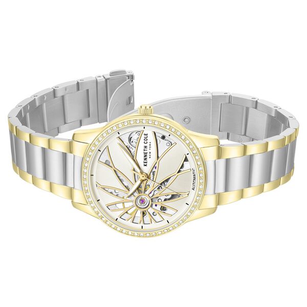 Kenneth Cole Automatic Silver Dial Two Toned Stainless Steel Strap Watch For Women - image number 3