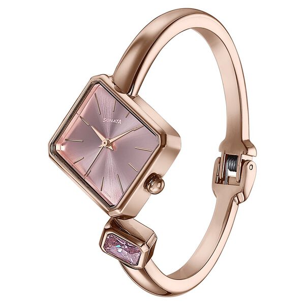 Sonata Wedding Edit Quartz Analog Pink Dial Metal Strap Watch For Women - image number 3