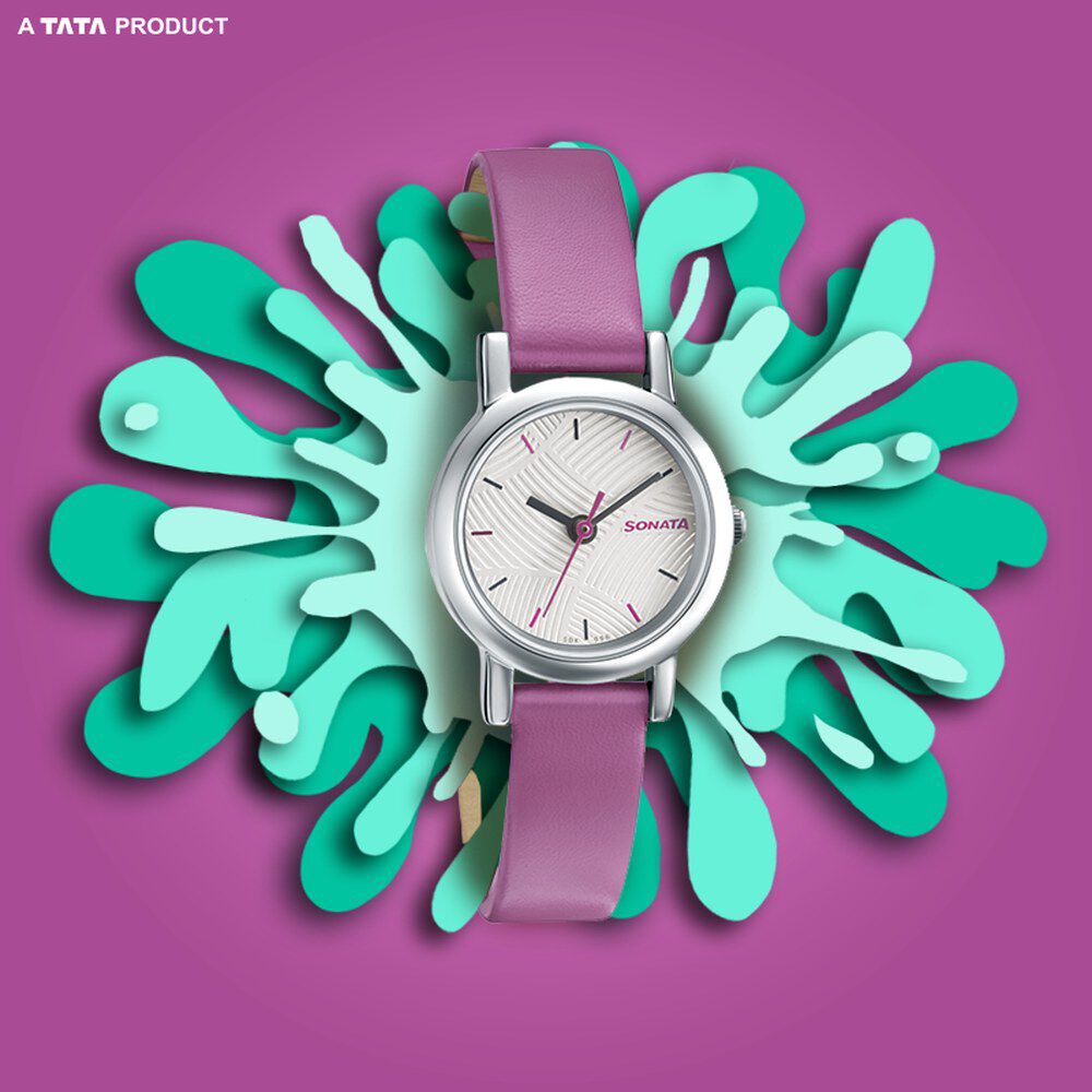 Sonata analog white shop dial women's watch