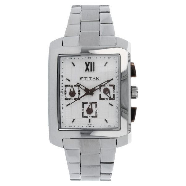 Titan Quartz Chronograph Silver Dial Stainless Steel Strap Watch for Men - image number 0