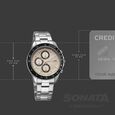 Sonata Chronos Quartz Analog with Date Champagne Dial Silver Colour Stainless Steel Strap Watch For Men - image number 3