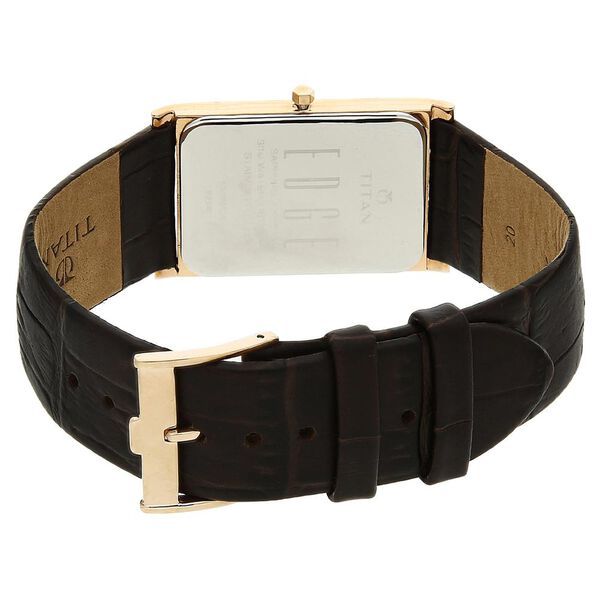 Titan Quartz Analog Silver Dial Leather Strap Watch for Men - image number 3