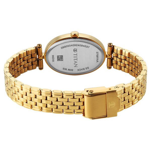 Titan Karishma Quartz Analog Silver Dial Golden Stainless Steel Strap Watch For Women - image number 4