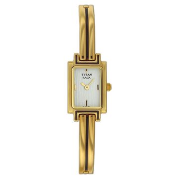 Titan Quartz Analog Silver Dial Metal Strap Watch for Women