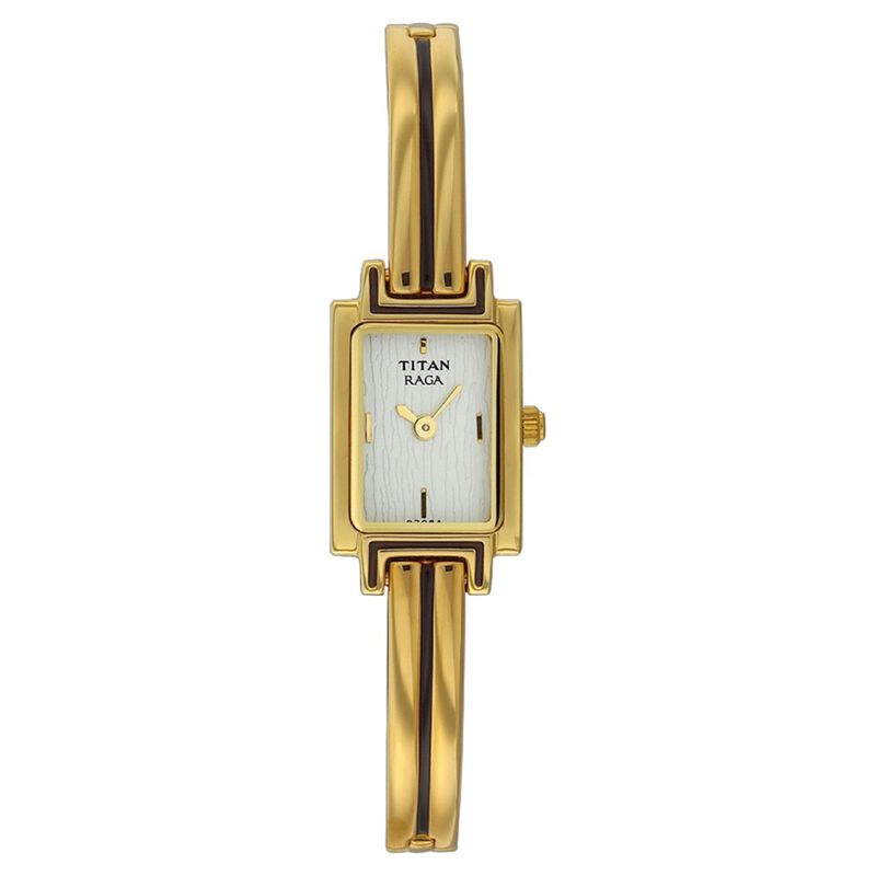 Titan Quartz Analog Silver Dial Metal Strap Watch for Women