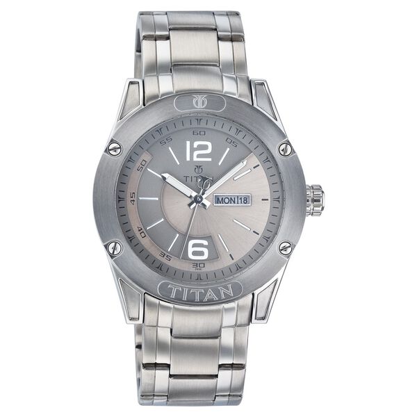 Titan Quartz Analog with Day and Date Grey Dial Watch for Men - image number 0