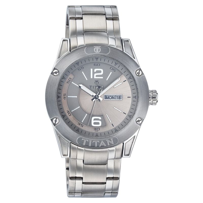 Titan Quartz Analog with Day and Date Grey Dial Watch for Men