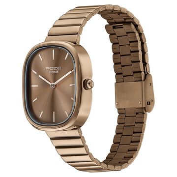 Sonata Poze Quartz Analog Brown Dial Mesh Strap Watch for Women