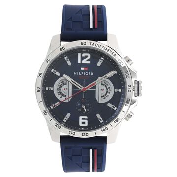 Tommy Hilfiger Quartz Multifunction Blue Dial Silicone Strap Watch for Men