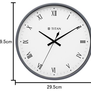 Titan 29.5 cm White Wall Clock: Silent Sweep Technology for Tranquil Living