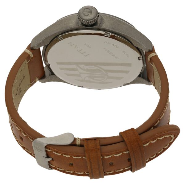 Titan Analog Green Dial Date Leather Strap watch for Men - image number 3