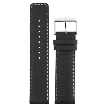 22 mm Black Genuine Leather Straps for Men