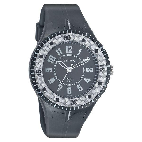 Sonata Quartz Analog Black Dial Strap Watch for Men - image number 0
