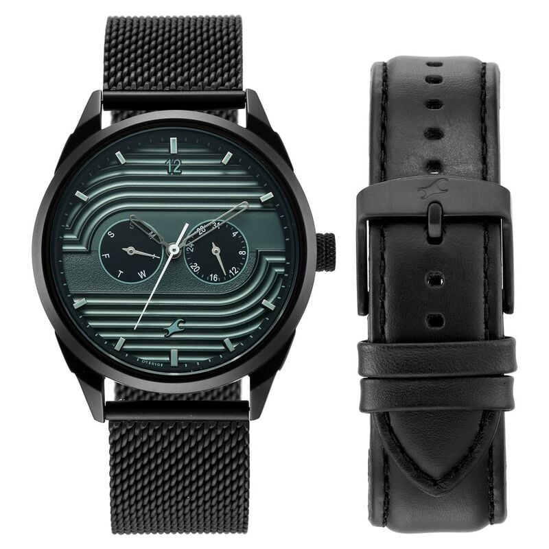 Fastrack 2X Edit Emerald Green Dial Interchangeable Strap Watch for Guys