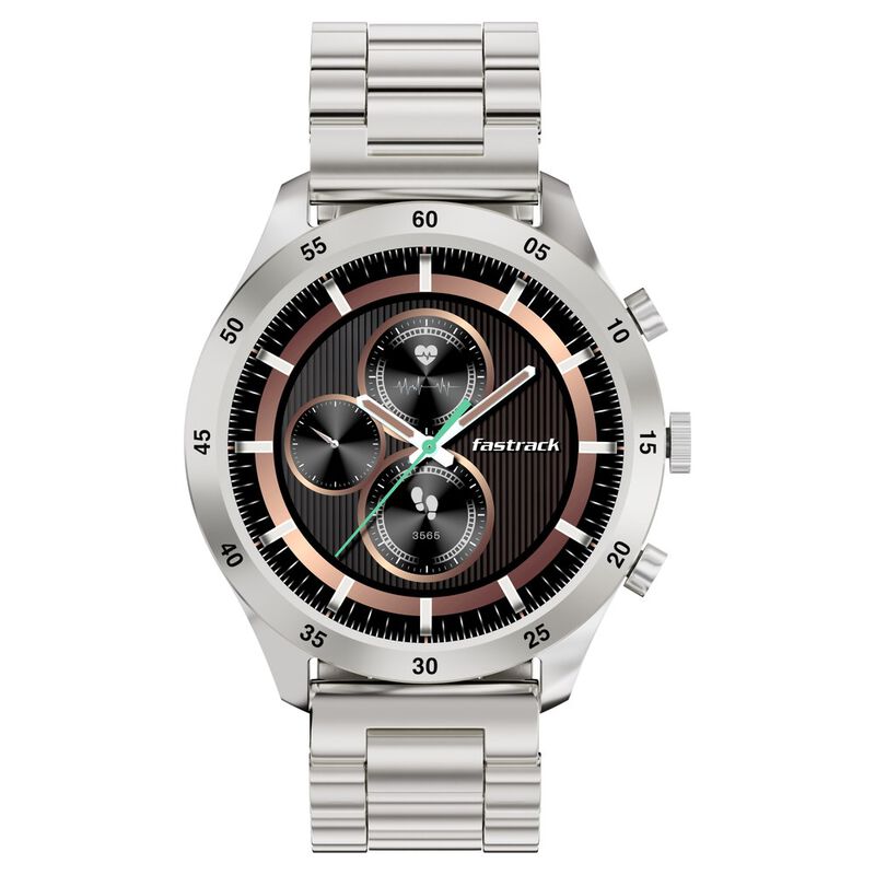Fastrack Magnus FX2 Unisex Smart Watch With Silver Metal Strap
