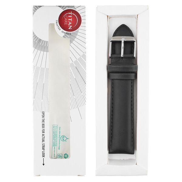 22 mm Black Genuine Leather Straps for Men - image number 5