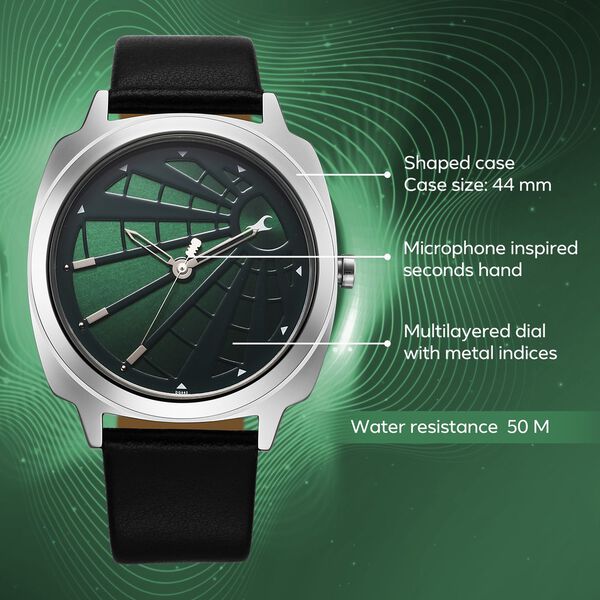 Fastrack Groove Quartz Analog Green Dial Guys Leather Watch - image number 2