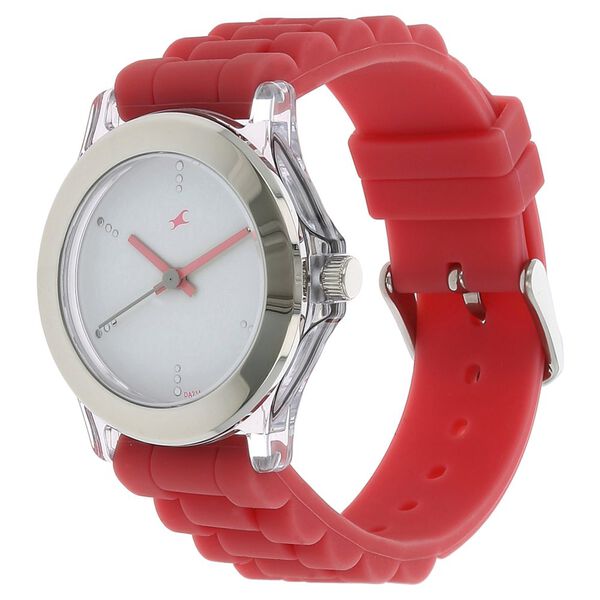 Fastrack Quartz Analog White Dial Plastic Strap Watch for Girls - image number 1