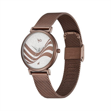 Fastrack Vyb Seeker Quartz Analog Silver Dial Stainless Steel Strap Watch for Girls