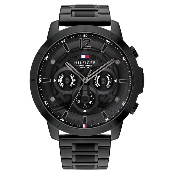 Tommy Hilfiger Multifunction Black Dial Stainless Steel Strap Watch for Men - image number 0
