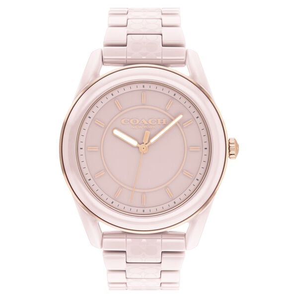 Coach Quartz Analog Pink Dial Ceramic Strap Watch for Women - image number 0