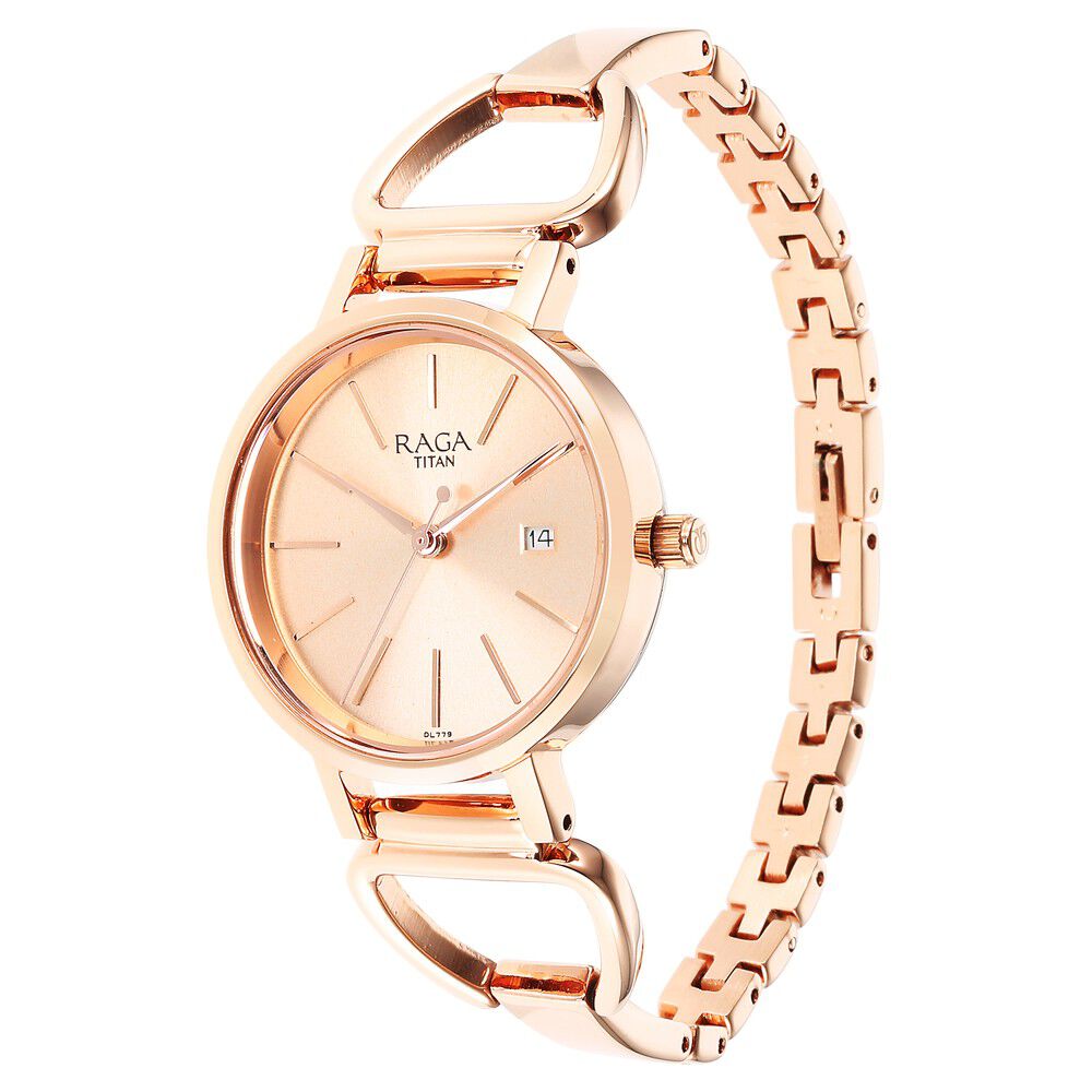 Buy Online Titan Rose Gold Dial Quartz Analog with Date Watch for