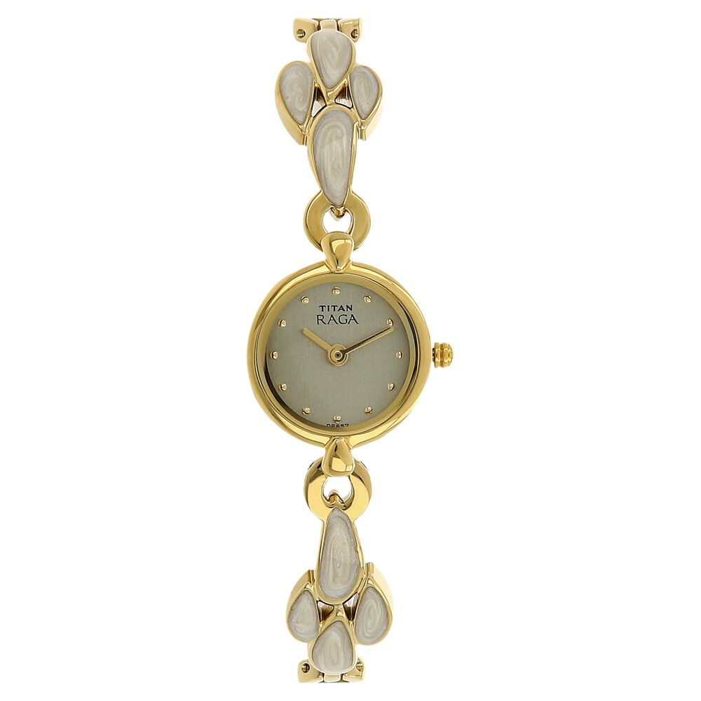 Buy Online Titan Raga Off White Dial Analog Metal Strap watch for Women nk2444ym10 Titan