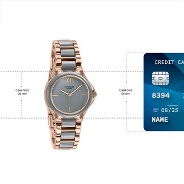 Poze By Sonata Quartz Analog Grey Dial Two Toned Metal & Plastic Strap Watch For Women