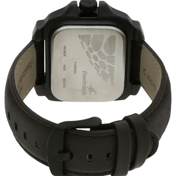 Fastrack Quartz Analog Bicolour Dial Leather Strap Watch for Guys - image number 3