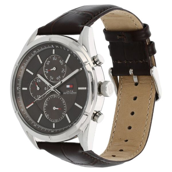 Tommy Hilfiger Quartz Analog with Day and Date Brown Dial Leather Strap Watch for Men - image number 1