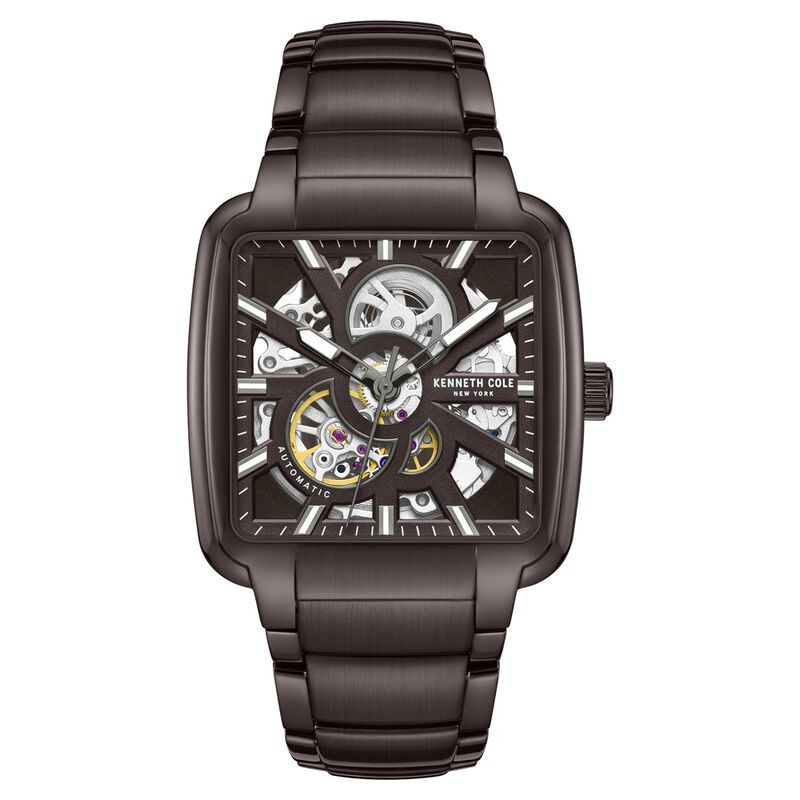 Kenneth Cole Automatic Brown Dial With Brown Stainless Steel Strap Watch For Men