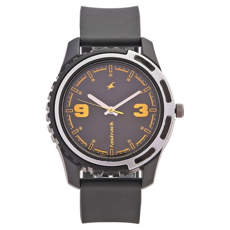 Fastrack Quartz Analog Black Dial Plastic Strap Watch for Guys