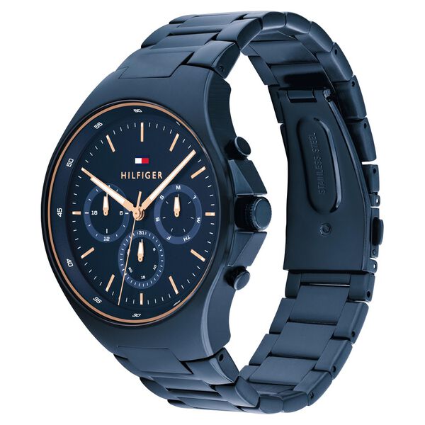 Tommy Hilfiger Blue Dial Blue Colour Stainless Steel Strap Watch for Men - image number 1