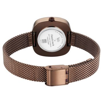 Vyb Runway By Fastrack Quartz Analog Brown Dial Metal Strap Watch For Girls