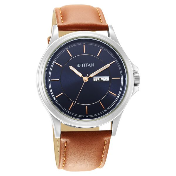 Buy Online Titan Trendsetters Blue Dial Analog Leather Strap watch for ...