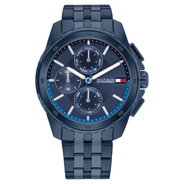 Tommy Hilfiger Quartz Multifunction Blue Dial Blue Stainless Steel Strap Watch for Men