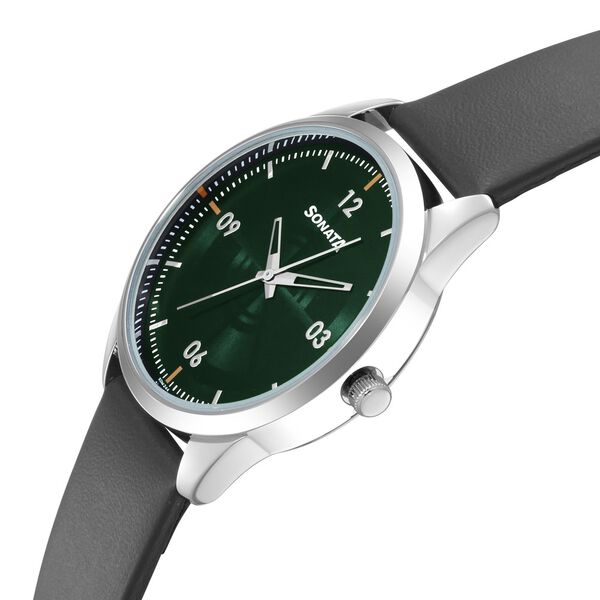 Sonata Force Quartz Analog Blue Dial Leather Strap Watch for Men - image number 2