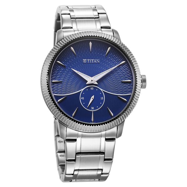 Titan Regalia Opulent Quartz Analog Blue Dial Silver Stainless Steel Strap Watch for Men - image number 1