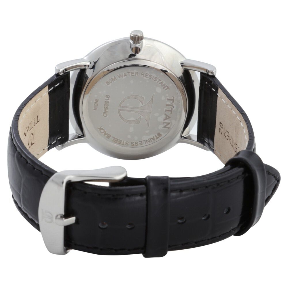 Buy Online Titan Classic White Dial Analog with Date Leather Strap