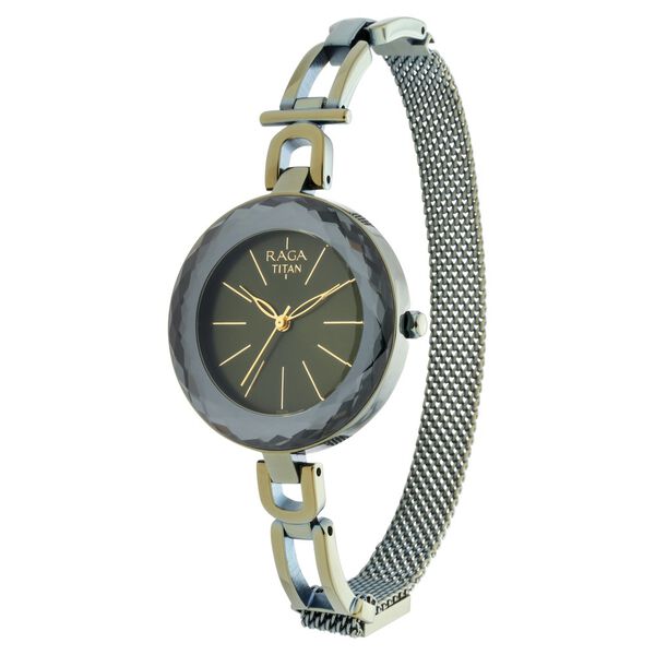 Titan Raga Facets Gun Dial Women Watch With Stainless Steel Strap - image number 2