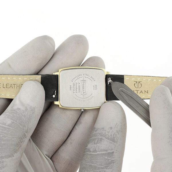 14 mm Black Genuine Leather Strap for Women - image number 6
