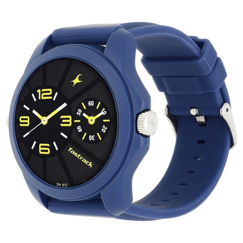 Buy Online Fastrack Quartz Analog Black Dial Silicone Strap Watch