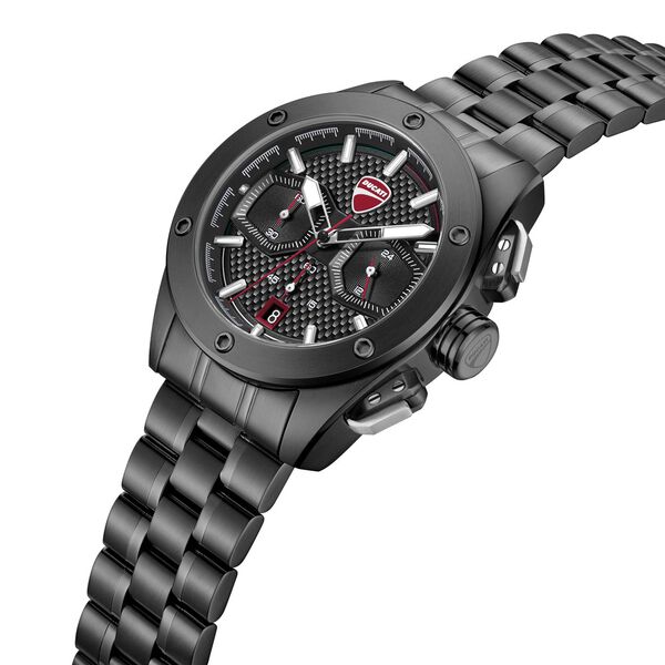 Ducati Quartz Chronograph Black Dial Black Stainless Steel Strap Watch For Men - image number 1