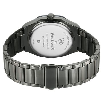 Fastrack Vyb Limitless Quartz Analog Blue Dial Metal Strap Watch For Guys
