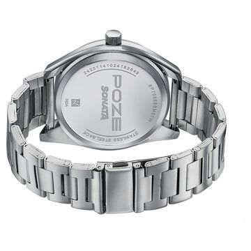 Sonata Poze Quartz Analog Purple Dial Metal Strap Watch For Men